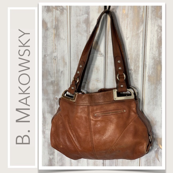 b. makowsky Brown Leather Shoulder Bag - Picture 4 of 10